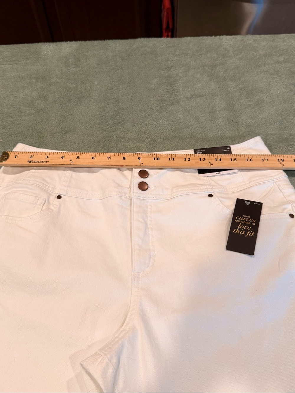 Bold Elements Womens Size 16 White High Rise Crop Flare Jeans NWT - Picture 9 of 14